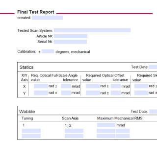 Final Test Report SCANLAB Digital Test Report SCANLAB